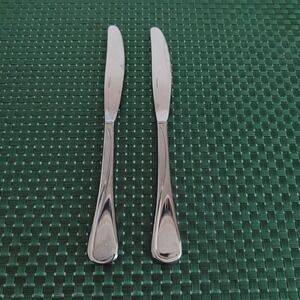 Oneida FLIGHT RELIANCE Dinner Knives Set Lot of 2 Stainless Glossy Modern Solid